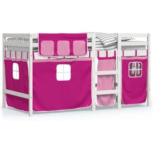 vidaXL Børnehøjtseng med gardiner rosa - Børneseng vidaXL Børnehøjtseng med gardiner rosa - Børneseng