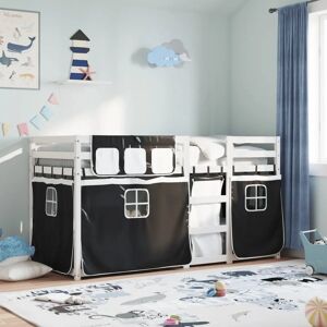vidaXL Bunk Bed with Curtains Twin - Kids Room Furniture vidaXL Bunk Bed with Curtains Twin - Kids Room Furniture