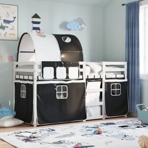 vidaXL Bunk Bed with Curtains - Solid Wood Pine - 90x190 cm - Bed Type: Bunk Bed vidaXL Bunk Bed with Curtains - Solid Wood Pine - 90x190 cm - Bed Type: Bunk Bed