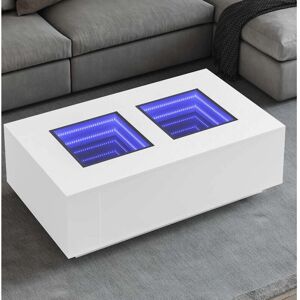vidaXL White Infinity LED Coffee Table - Coffee Table vidaXL White Infinity LED Coffee Table - Coffee Table