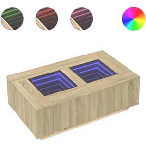vidaXL Sonoma Oak LED Infinity Coffee Table - 116x69x40 cm vidaXL Sonoma Oak LED Infinity Coffee Table - 116x69x40 cm