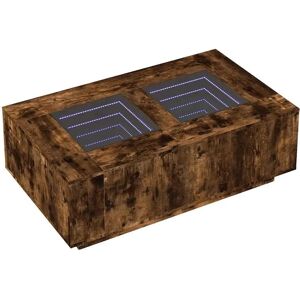vidaXL Smoked Oak Coffee Table with LED - Coffee Table vidaXL Smoked Oak Coffee Table with LED - Coffee Table