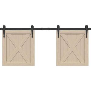 VidaXL Sliding Cabinet Door Kit - 122 cm - Black - Sliding Cabinet Door Kit VidaXL Sliding Cabinet Door Kit - 122 cm - Black - Sliding Cabinet Door Kit