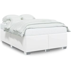 vidaXL Cadre de Lit - Similicuir Blanc - 140x190cm vidaXL Cadre de Lit - Similicuir Blanc - 140x190cm