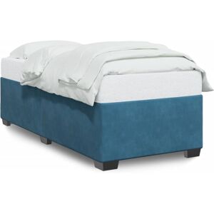 VidaXL Bettrahmen - Blau Samt Unterstützung 90x190cm VidaXL Bettrahmen - Blau Samt Unterstützung 90x190cm