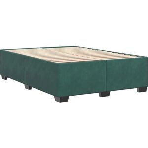 vidaXL - Donkergroene fluwelen bedframe - 140x190 cm ondersteuning vidaXL - Donkergroene fluwelen bedframe - 140x190 cm ondersteuning