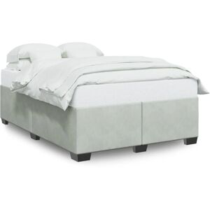 vidaXL Bedframe - 160x200cm Lichtgrijs Fluwelen Ondersteuning vidaXL Bedframe - 160x200cm Lichtgrijs Fluwelen Ondersteuning