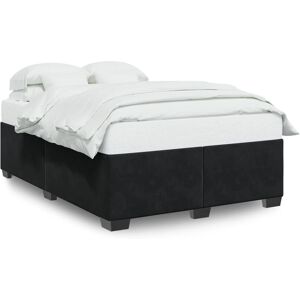 Cadru de pat VidaXL - 160x200 cm - Negru - Suportiv și respirabil Cadru de pat VidaXL - 160x200 cm - Negru - Suportiv și respirabil