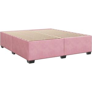 Vidaxl Rosa Samtbettgestell - Für 200x200cm Matratze Vidaxl Rosa Samtbettgestell - Für 200x200cm Matratze