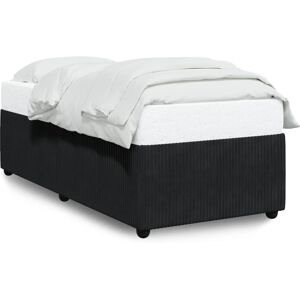 vidaXL Bedframe - Fluweel, 80x200cm, Zwart - Bed Frame vidaXL Bedframe - Fluweel, 80x200cm, Zwart - Bed Frame