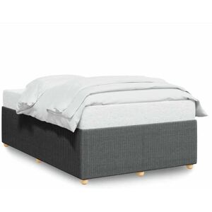 vidaXL Bed Frame - Double - Dark Grey - Supportive Slats - Bed Base vidaXL Bed Frame - Double - Dark Grey - Supportive Slats - Bed Base