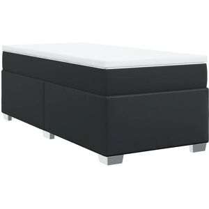 Vidaxl - Cama box spring con colchón cuero sintético negro 100x200 cm Vidaxl - Cama box spring con colchón cuero sintético negro 100x200 cm