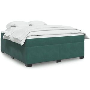 vidaXL Box Spring Bed with Mattress Dark Green - Box Spring Bed vidaXL Box Spring Bed with Mattress Dark Green - Box Spring Bed