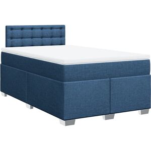 Lit boxspring VidaXL avec matelas bleu 90x190 cm Lit boxspring VidaXL avec matelas bleu 90x190 cm