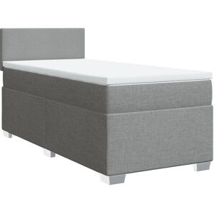vidaXL Boxspring seng med madrass - Seng - Lys grå - 100x200 cm vidaXL Boxspring seng med madrass - Seng - Lys grå - 100x200 cm