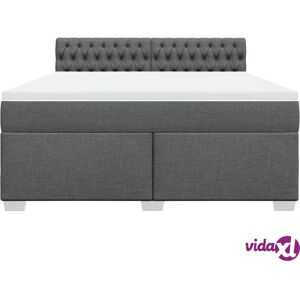 vidaXL Box Spring Bed with Mattress - 180x200 cm - Dark Grey vidaXL Box Spring Bed with Mattress - 180x200 cm - Dark Grey