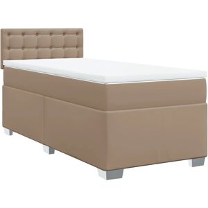 vidaXL Lit boxspring cappuccino - Matelas, Simili cuir, 160x200cm - lit vidaXL Lit boxspring cappuccino - Matelas, Simili cuir, 160x200cm - lit