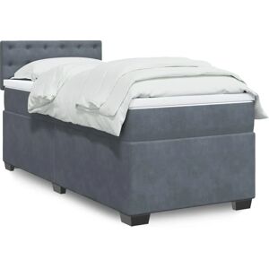 vidaXL Box Spring Bed with Mattress Dark Grey - Bed vidaXL Box Spring Bed with Mattress Dark Grey - Bed