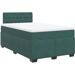 vidaXL Knopf lit - Lit box spring en velours vert foncé, 120x190cm vidaXL Knopf lit - Lit box spring en velours vert foncé, 120x190cm