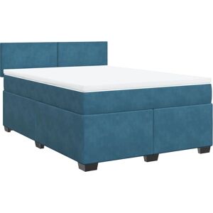 Lit à ressorts en velours bleu VidaXL - Lit Lit à ressorts en velours bleu VidaXL - Lit