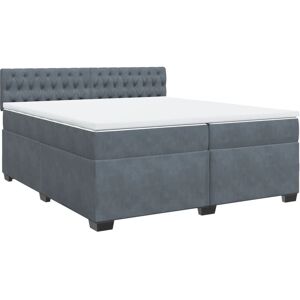 vidaXL Lit Boxspring - Modèle Knöpf - Gris Foncé - Lit vidaXL Lit Boxspring - Modèle Knöpf - Gris Foncé - Lit