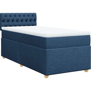 Lit boxspring VidaXL avec matelas bleu 140x200 cm Lit boxspring VidaXL avec matelas bleu 140x200 cm