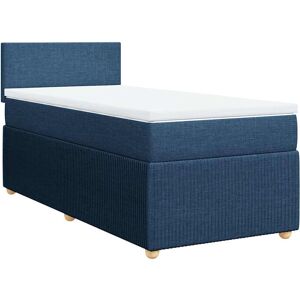 Lit à ressorts avec matelas bleu 120x200 cm - vidaXL Lit à ressorts avec matelas bleu 120x200 cm - vidaXL