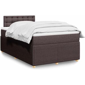 vidaXL Lit boxspring en tissu marron foncé 120x200 cm - Publicité vidaXL Lit boxspring en tissu marron foncé 120x200 cm - Publicité