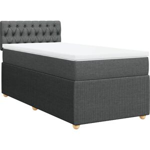vidaXL 3287459 Lit - Boxspring avec Matelas - Gris foncé vidaXL 3287459 Lit - Boxspring avec Matelas - Gris foncé