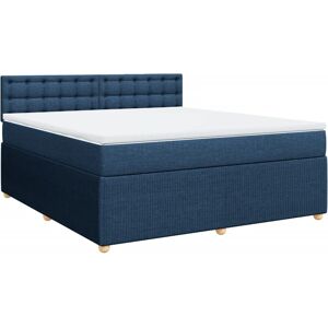 Lit box spring bleu VidaXL - Matelas et Lattes Lit box spring bleu VidaXL - Matelas et Lattes
