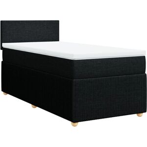 vidaXL Lit boxspring noir avec matelas - Lit vidaXL Lit boxspring noir avec matelas - Lit