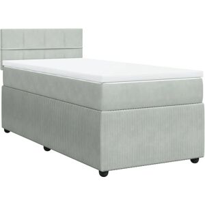 vidaXL Gris clair / gris transparent Lit box spring - Lit vidaXL Gris clair / gris transparent Lit box spring - Lit