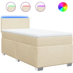 VidaXL 3288069 Lit - Crème - Lit avec Rangement et LED VidaXL 3288069 Lit - Crème - Lit avec Rangement et LED