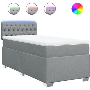 Lit Gris Clair VidaXL - Matelas à ressorts ensachés avec LED Lit Gris Clair VidaXL - Matelas à ressorts ensachés avec LED