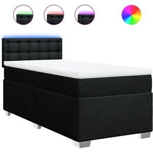 Lit VidaXL avec éclairage LED - 120x190cm - Noir Lit VidaXL avec éclairage LED - 120x190cm - Noir