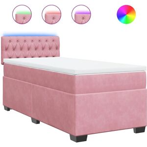 vidaXL Lit à ressorts avec matelas rose 80x200 cm vidaXL Lit à ressorts avec matelas rose 80x200 cm