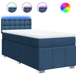 Lit boxspring bleu VidaXL - Support avec éclairage LED Lit boxspring bleu VidaXL - Support avec éclairage LED