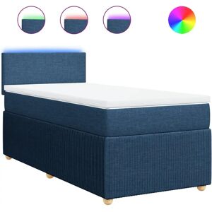 vidaXL Lit boxspring avec matelas tissu bleu 90x200 cm vidaXL Lit boxspring avec matelas tissu bleu 90x200 cm