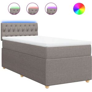 Lit VidaXL 3289804 Taupe Gris - Matelas & Éclairage LED Lit VidaXL 3289804 Taupe Gris - Matelas & Éclairage LED