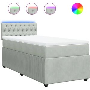 vidaXL Knopfhef lit - Velours doux, Springe à poche, Éclairage LED - lit vidaXL Knopfhef lit - Velours doux, Springe à poche, Éclairage LED - lit