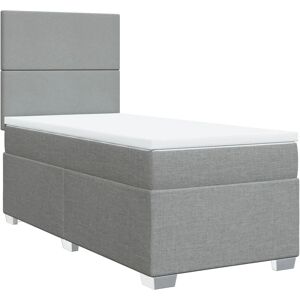 vidaXL Lit avec Matelas Gris Clair 140x200cm vidaXL Lit avec Matelas Gris Clair 140x200cm