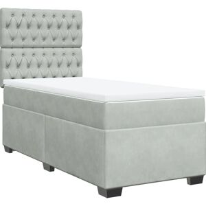 vidaXL Lit Knopfhef - Velours, Hauteur réglable, 90x190 cm - lit vidaXL Lit Knopfhef - Velours, Hauteur réglable, 90x190 cm - lit