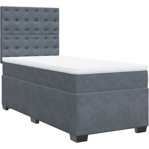 vidaXL Lit box spring gris foncé 90x190 cm - bed vidaXL Lit box spring gris foncé 90x190 cm - bed