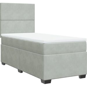 vidaXL Boxspringbed 90x200 cm - Comfort, Verstelbaar Hoofdeinde, Lichtgrijs vidaXL Boxspringbed 90x200 cm - Comfort, Verstelbaar Hoofdeinde, Lichtgrijs