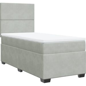vidaXL Lit - Modèle: Schlich - Gris Clair - 100x200cm - Type de Lit vidaXL Lit - Modèle: Schlich - Gris Clair - 100x200cm - Type de Lit