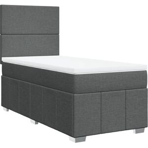 vidaXL Boxspringbett Mit Matratze Stoff Dunkelgrau Größe: 90 x 200 cm Modell: Schli vidaXL Boxspringbett Mit Matratze Stoff Dunkelgrau Größe: 90 x 200 cm Modell: Schli