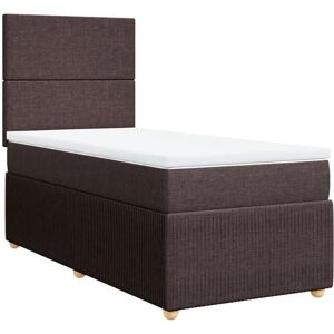VidaXL 3291907 seng - Mørkebrun stof med justerbart hovedgærde VidaXL 3291907 seng - Mørkebrun stof med justerbart hovedgærde