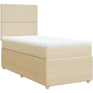 vidaXL Lit à box spring avec matelas crème 90x190 cm vidaXL Lit à box spring avec matelas crème 90x190 cm