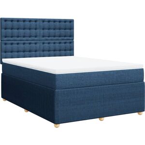 Lit boxspring en tissu bleu VidaXL - Lit Lit boxspring en tissu bleu VidaXL - Lit