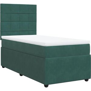 vidaXL 3292217 Lit - velours vert foncé 90x190cm vidaXL 3292217 Lit - velours vert foncé 90x190cm